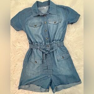 Denim Short Sleeve Romper